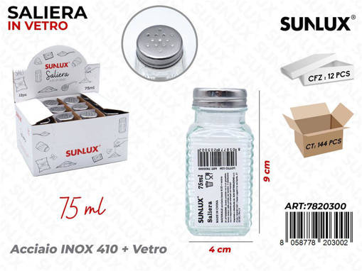 Sunlux Esp. Saliera In Vetro 75Ml 4*9Cm