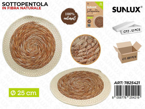 Sunlux Sottopentola Fibra Nat. D.25Cm