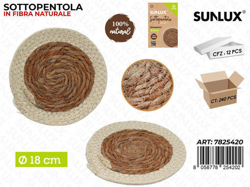 Sunlux Sottopentola Fibra Nat. D.18Cm
