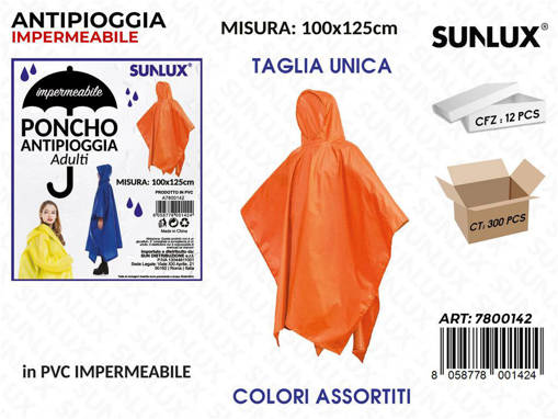 Sunlux PONCHO ANTIPIOGGIA UNIVERSALE /PZ DA 12**CFZ