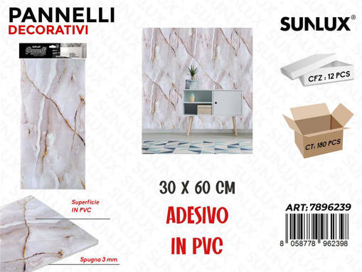 Sunlux Pannelli Dec. Adv Eff. Marmo Pvc 30*60Cm