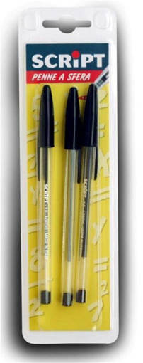Script - Blister Penna a Sfera 3 Pz Nero