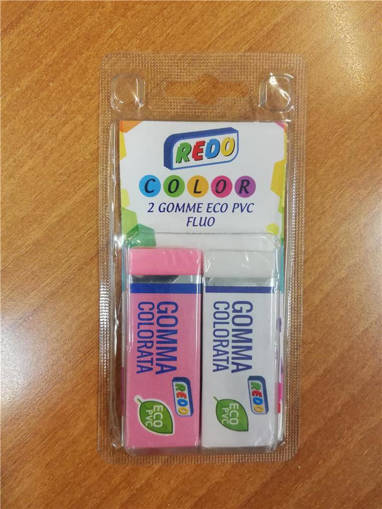 Redo - Blister Gomma Eco PVC Color Fluo 2 Pz