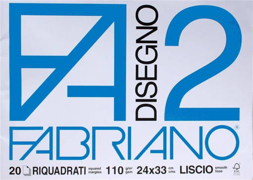 Fabriano - Album da Disegno F2 24 x 33 cm Riquadrato 20 Fogli 110 gr/m2