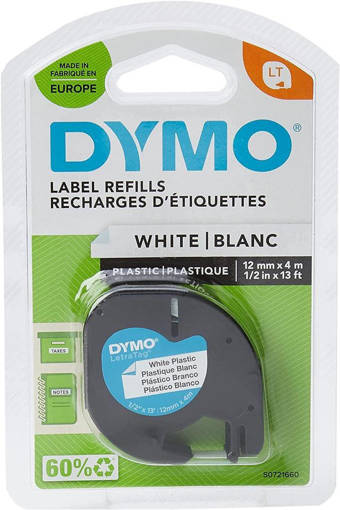 Dymo Nastro Letratag, Plastica, Bianco