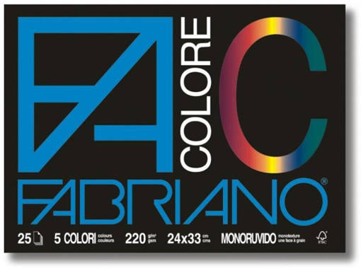 Fabriano - Album da Disegno Colore 24 x 33 cm 25 Fogli 220 gr/m2