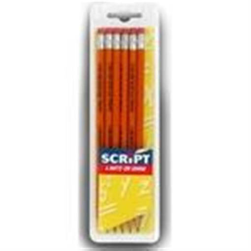 Script - Blister Matita Grafite HB con Gommino 6 Pz