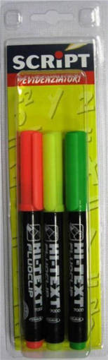 Script - Blister Evidenziatore Fluo 3 Pz Colori Assortiti
