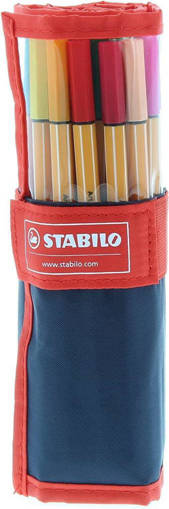 Stabilo - Fineliner Point 88 - Rollerset con 25 Colori assortiti