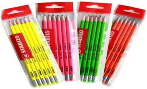 Stabilo - Matita in Grafite Swano Fluo con Gommino 6 Pz