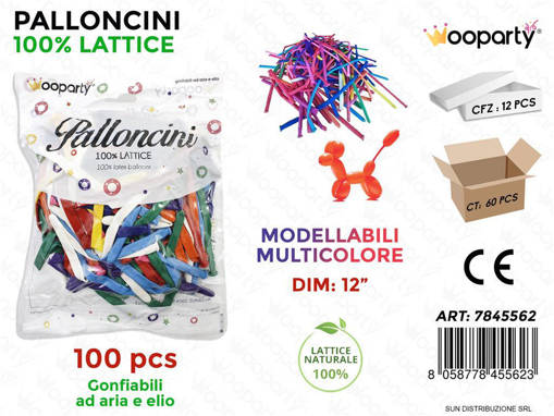 PALLONCINO MODELLABILE MULTICOLOR 100PCS /PZ DA 12**