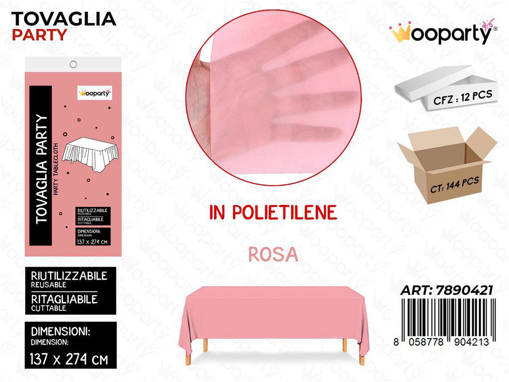 Wooparty Tovaglia Riut. Rosa 137*274Cm /Pz Da 12**