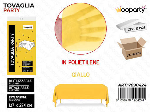 Wooparty Tovaglia Riut. Giallo 137*274Cm /Pz Da 12**