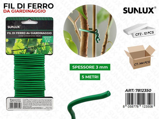 Sunlux Fil Di Ferro Giardin. Ve 3Mm*5Mt /Pz Da 12**