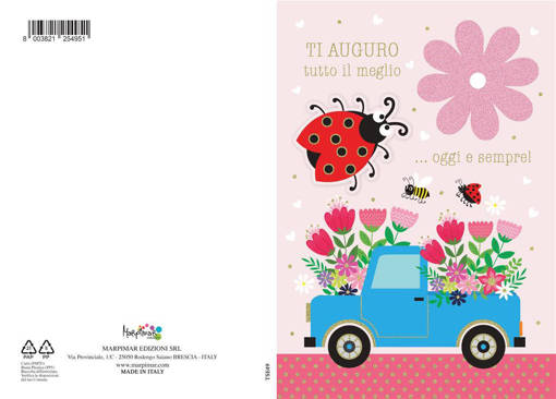 Marpimar - Tanti Auguri Macchina Fiori Fondo Rosa Special TSE49