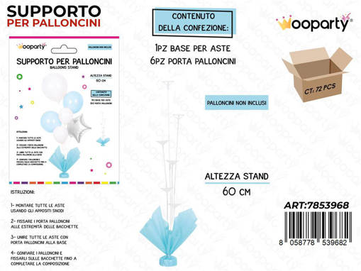 Wooparty Supporto Palloncini Cel. 60Cm /Pz Da 6**
