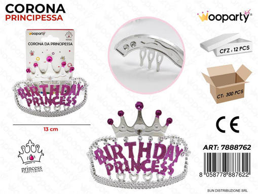 Wooparty Corona Da Principessa H. Birthday 13Cm /Pz Da 12**