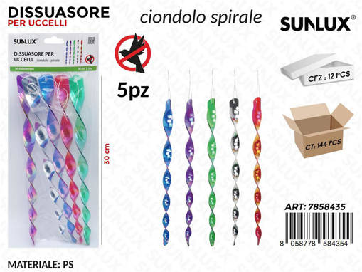 Sunlux Dissuasore Per Uccelli Ciondolo 5Pcs 30Cm