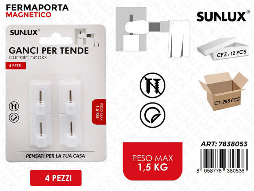 Sunlux GANCI ADV PER TENDE 4PCS MAX 1.5KG /PZ DA 12**