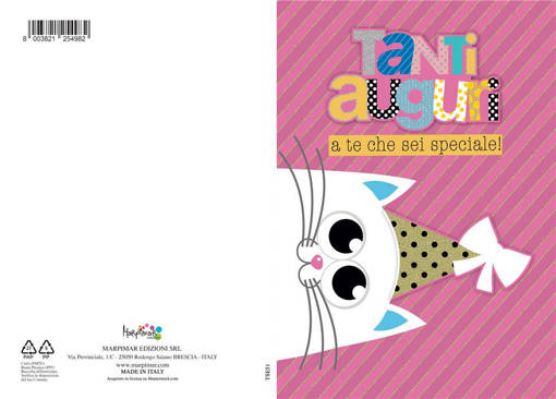 Marpimar - Tanti Auguri Gatto Fondo Rosa Special TSE51