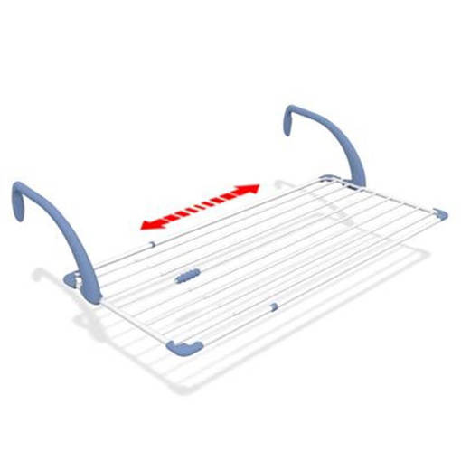 Gimi Brezza Extend Stendibiancheria da Balcone, Estensibile, da Esterno, Stenditura Fino a 20 M, Acciaio/resina