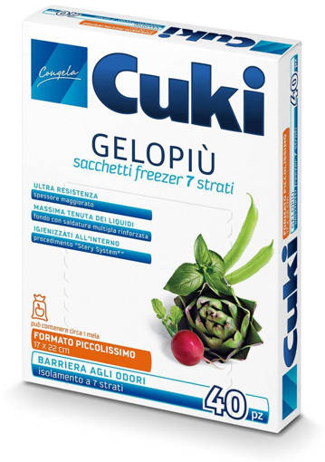 Cuki Gelopiu Sacchetti Freezer, Formato Piccolissimo, 17x22 