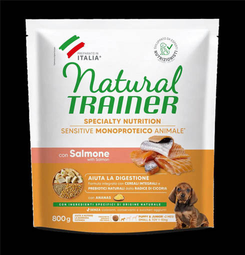 Natural Trainer Puppy/Junior Salmone No Gluten 800Gr