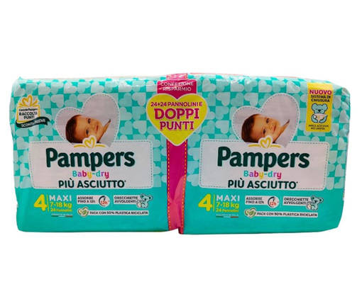 Pampers Baby Dry Maxi Taglia 4 (7-18 Kg), 48 Pannolini