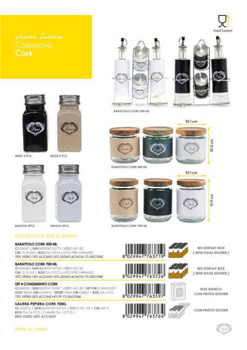Saliera Pepiera Cork 70 Ml