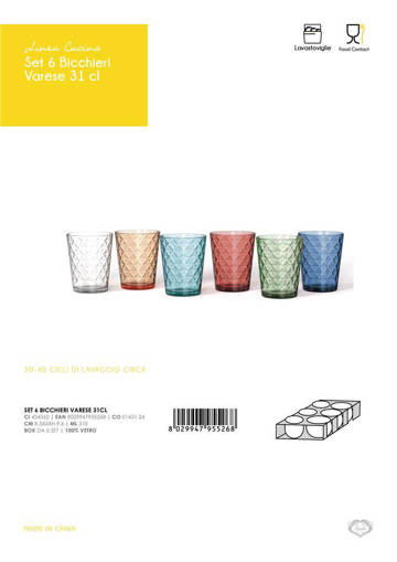 Bicchieri Legnano 31 Cl, 6 Pezzi