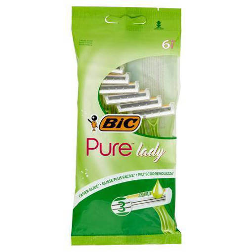 BIC Rasoio Usa&Getta Depilazione Pure3 For Lady 6 Pezzi     