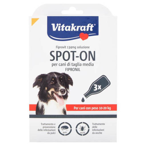 Vitakraft Spot On fipronil per cane medio 3 x 1,34 ml