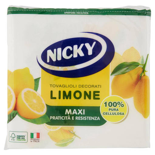 Nicky Decorati Tovaglioli Limone 38x38 cm 35 pz