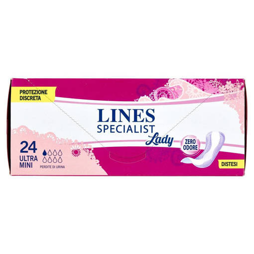 Lines Specialist Lady Ultra Mini Assorbenti Per Incontinenza 24 Pezzi, Dispositivo Medico