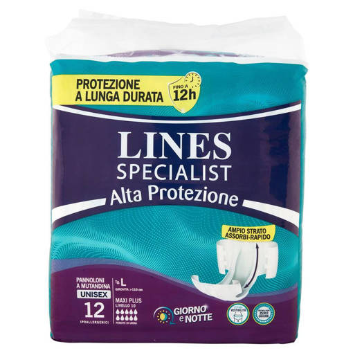 Lines Specialist Pannolino Mutandina Alta Protezione12PZ L MAXI PLUS AP  Dispositivo Medico