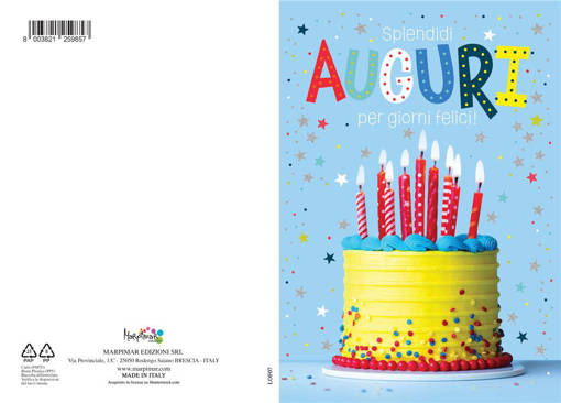 Marpimar - Tanti Auguri Torta Fondo Azzurro LOF07