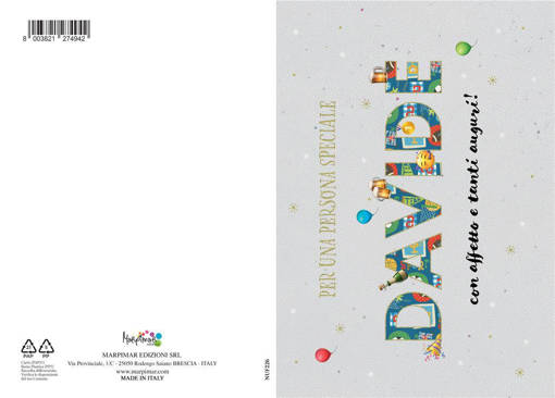 Marpimar - Biglietto Davide Con Foil Oro NUF226