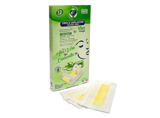 Seta Blu Strisce Depil. Viso 12Pz Aloe Vera
