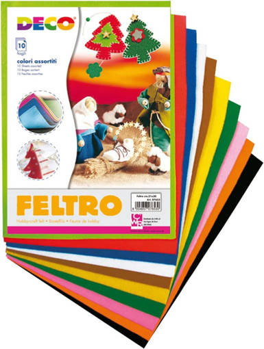 CWR - Feltro Colori Assortiti Cm.21X30 - Conf. 10 Fg.  07653