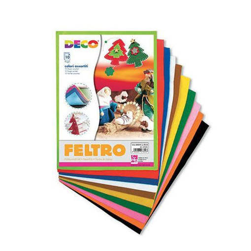 CWR - Feltro Adesivo Assortito Cm. 20X28 - Conf. 10 Fg.  07652