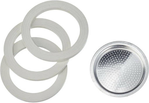 Bialetti Ricambio 3 Guarnizioni + 1 Piastrina, 1 Tazza