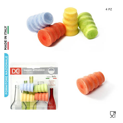 Dc Casa Tappo Bottiglia Ermetico Ondulato 4Pz