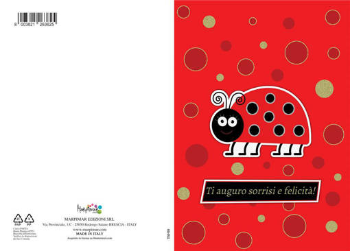 Marpimar - Tanti Auguri Coccinella Fondo Rosso Special TSF08