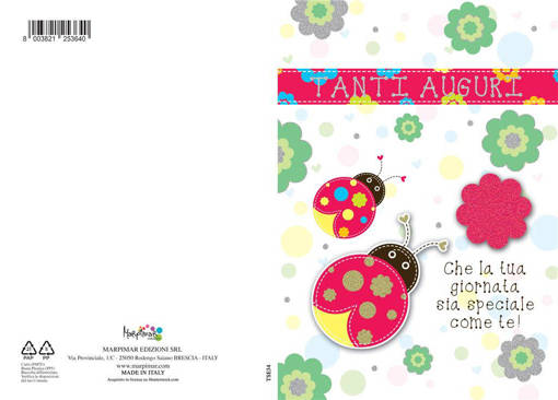 Marpimar - Tanti Auguri Coccinelle Con Fondo Bianco Special TSE34