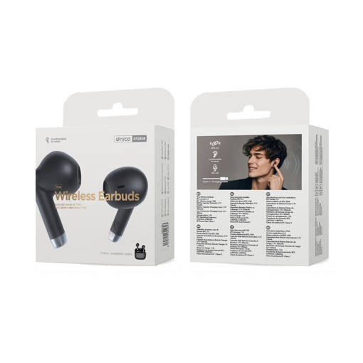 Unico Auricolari Bluetooth TWS Semi-in-ear nero Small Package