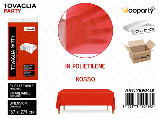 Wooparty Tovaglia Riut. Rosso 137*274Cm /Pz Da 12**