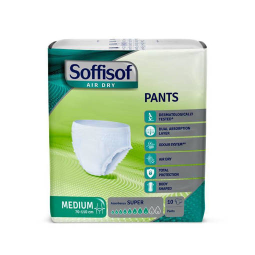 Soffisof Pants Super Taglia L, 8 pz, Dispositivo Medico, Air Dry 