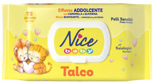 Nice Baby 72 Salviette Talco con Coperchio