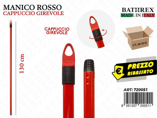 Bathrex Manico Rosso Lucido1,3M Cappuccio Girevole