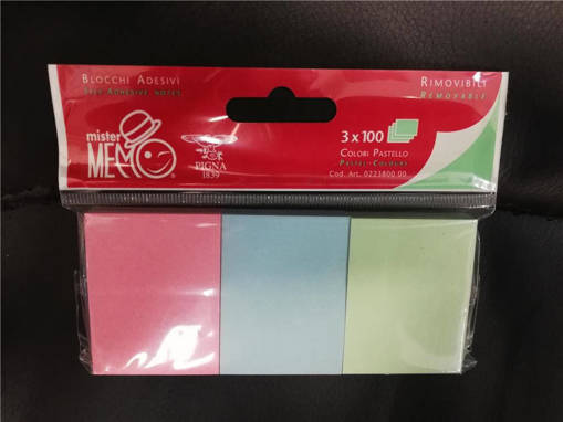 PIGNA - MISTER MEMO - 0224715 STICKERS COLORI PASTELLO ASSORTITI  F.TO 3,8X5 CM FF 100 X 3
